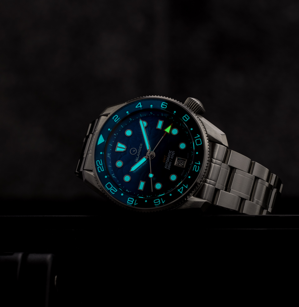 Islander JFK Automatic GMT Watch (2026) Lume Throughout