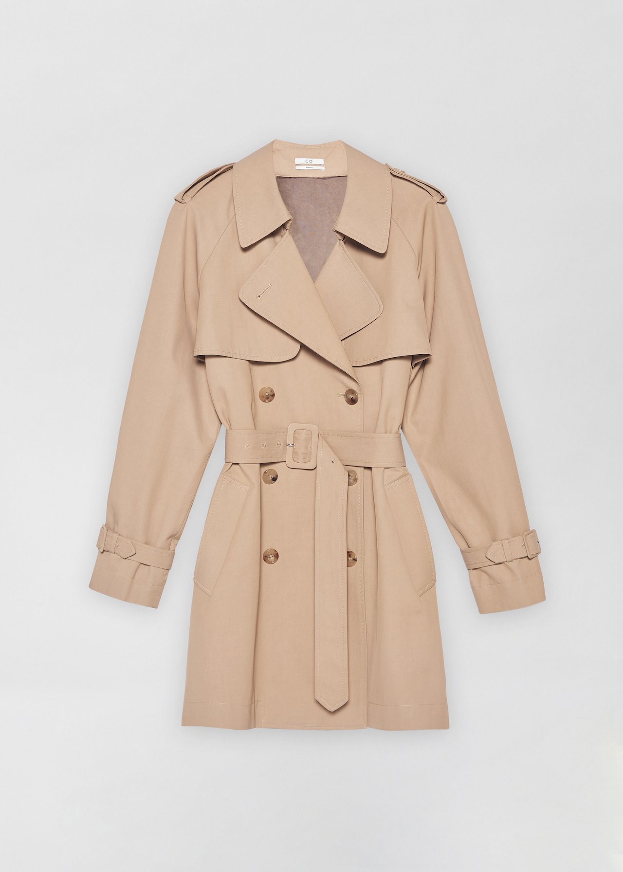 CO - Double Breasted Trench in Cotton Twill - Beige