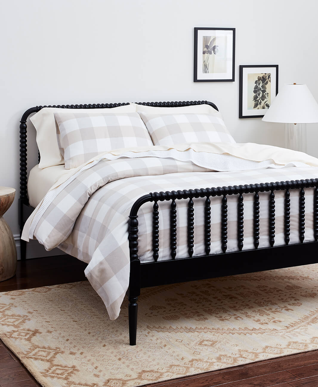 Bed with Dune Pewter Buffalo Check Duvet Set image