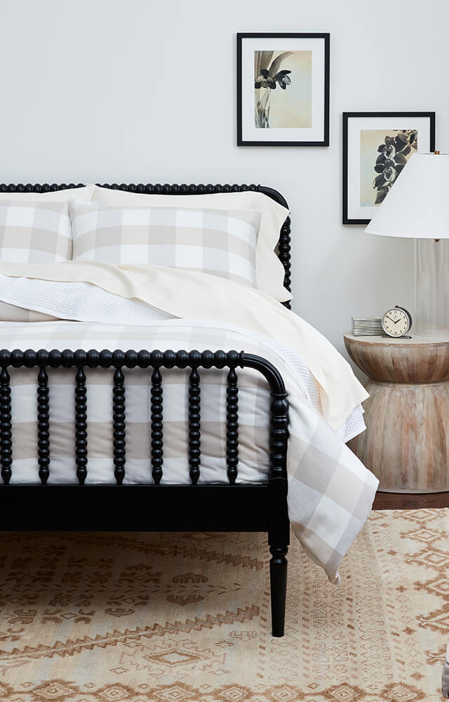 Bed with Dune/Pewter Buffalo Check Duvet Set image