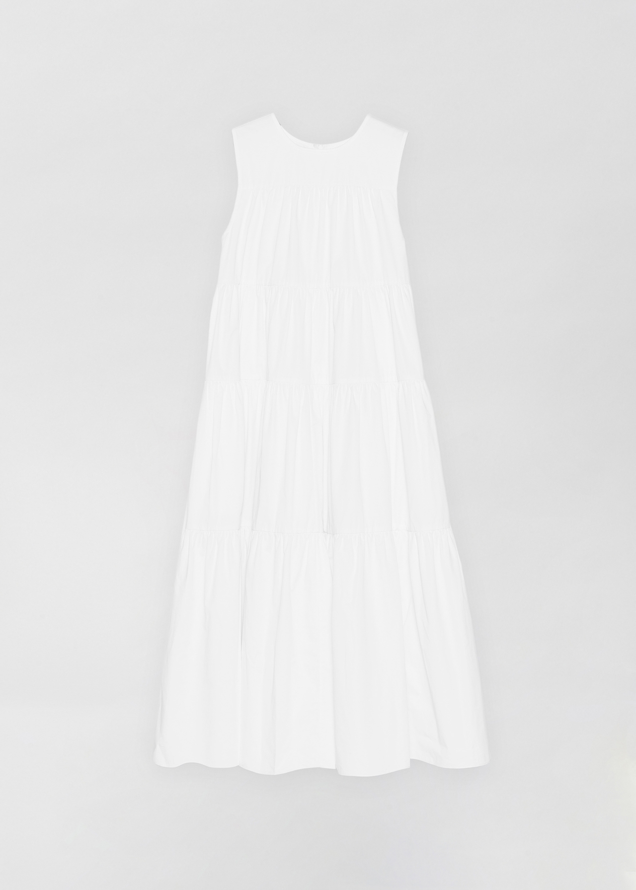 white cotton tiered dress