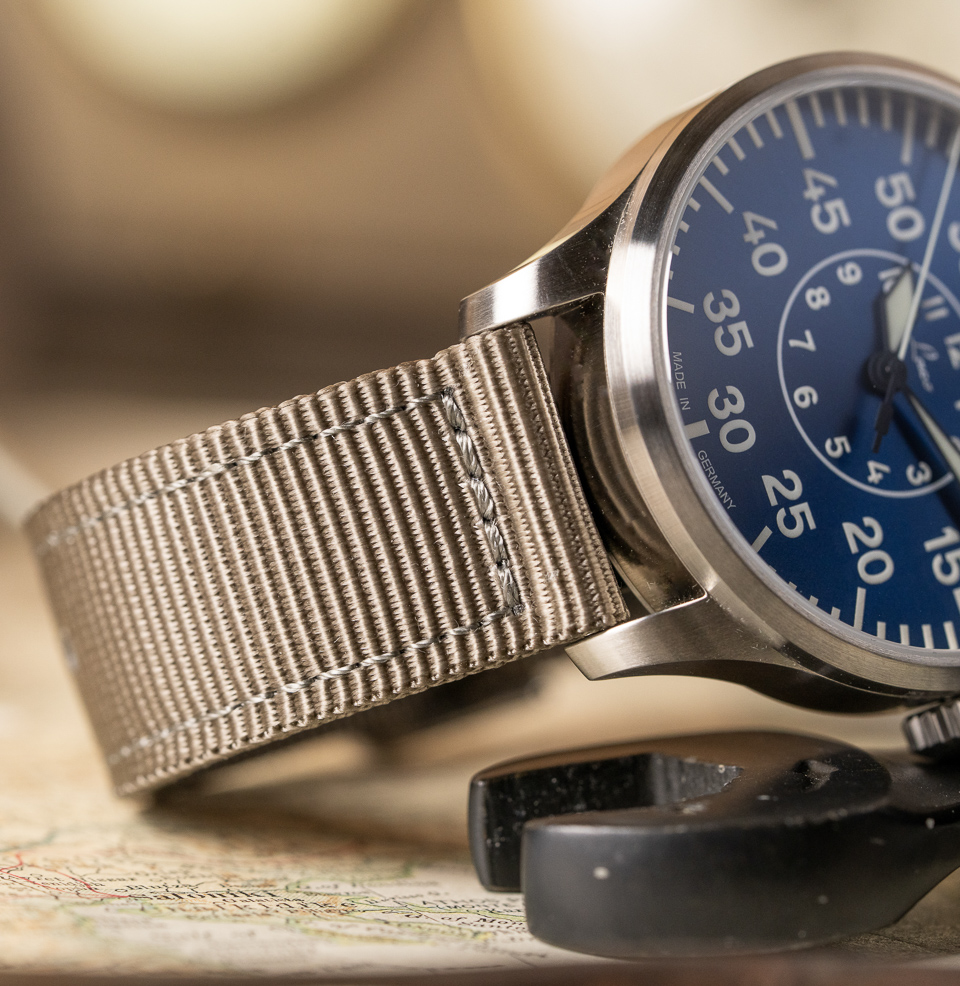 Aachen Blaue Stunde 42mm | Blue Dial Watch Brushed Steel Case