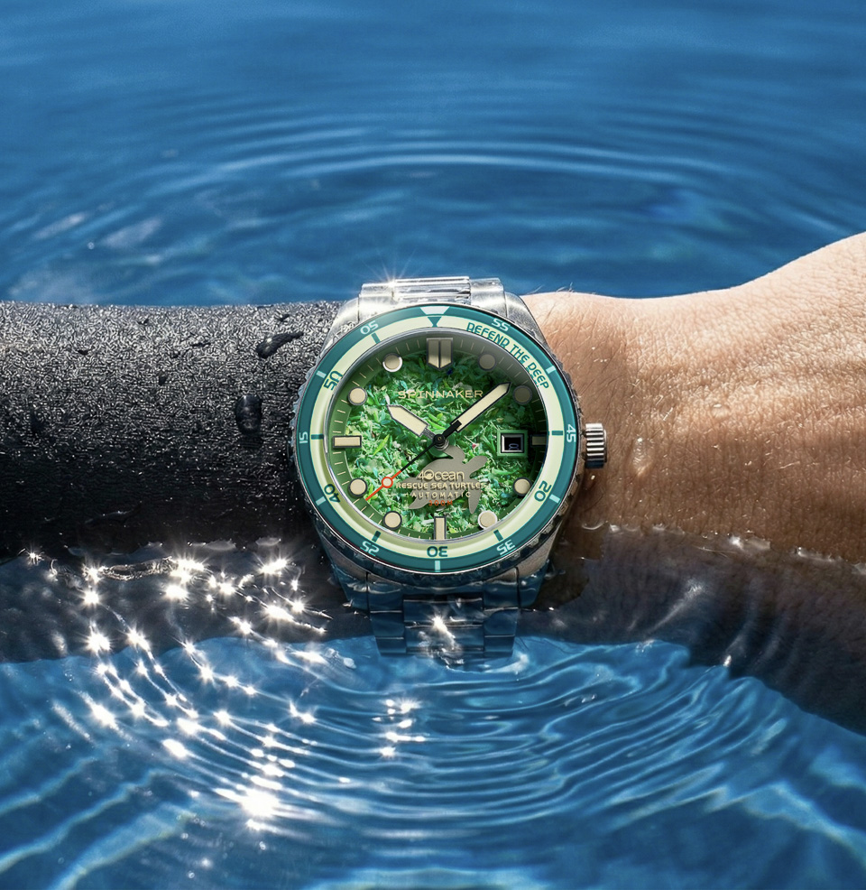 Spinnaker Hass Automatic x 4ocean Limited Edition Watch Collection Recovered Ocean Plastic Dial