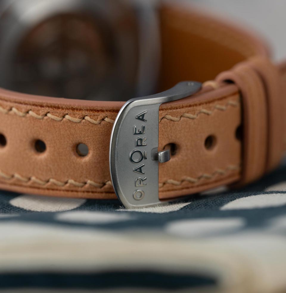 Coriolis Pointer Date - Venetus Teal Hand-made strap with a custom buckle