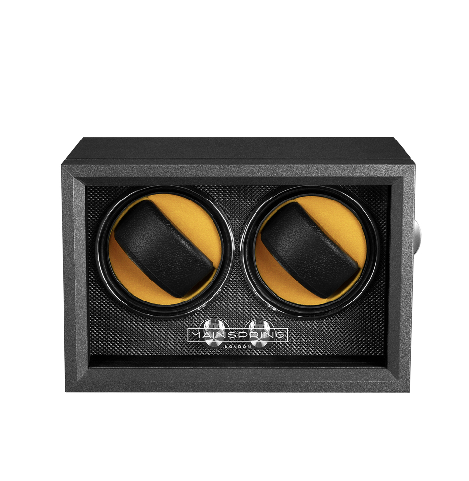 Guardian Dual Slot Watch Winder Brand name printed on the glass