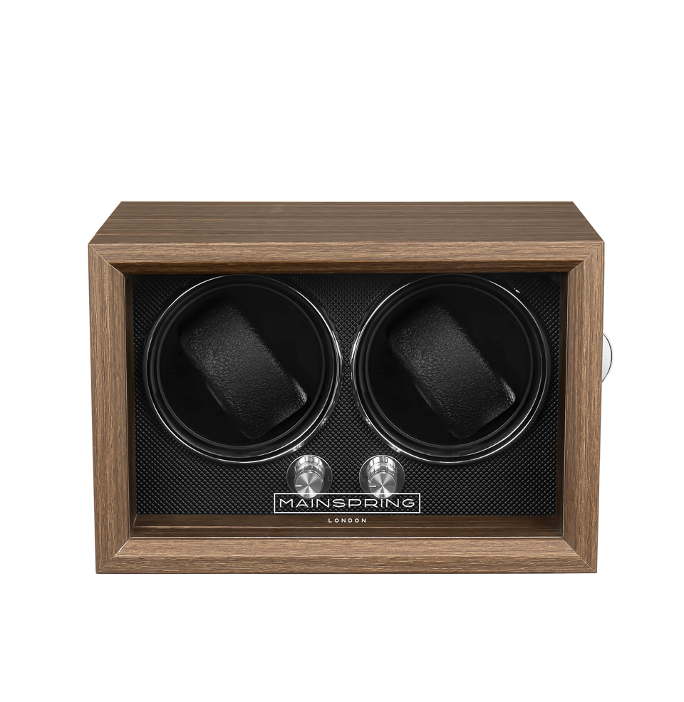 Guardian Dual Slot Watch Winder Brand name printed on the glass