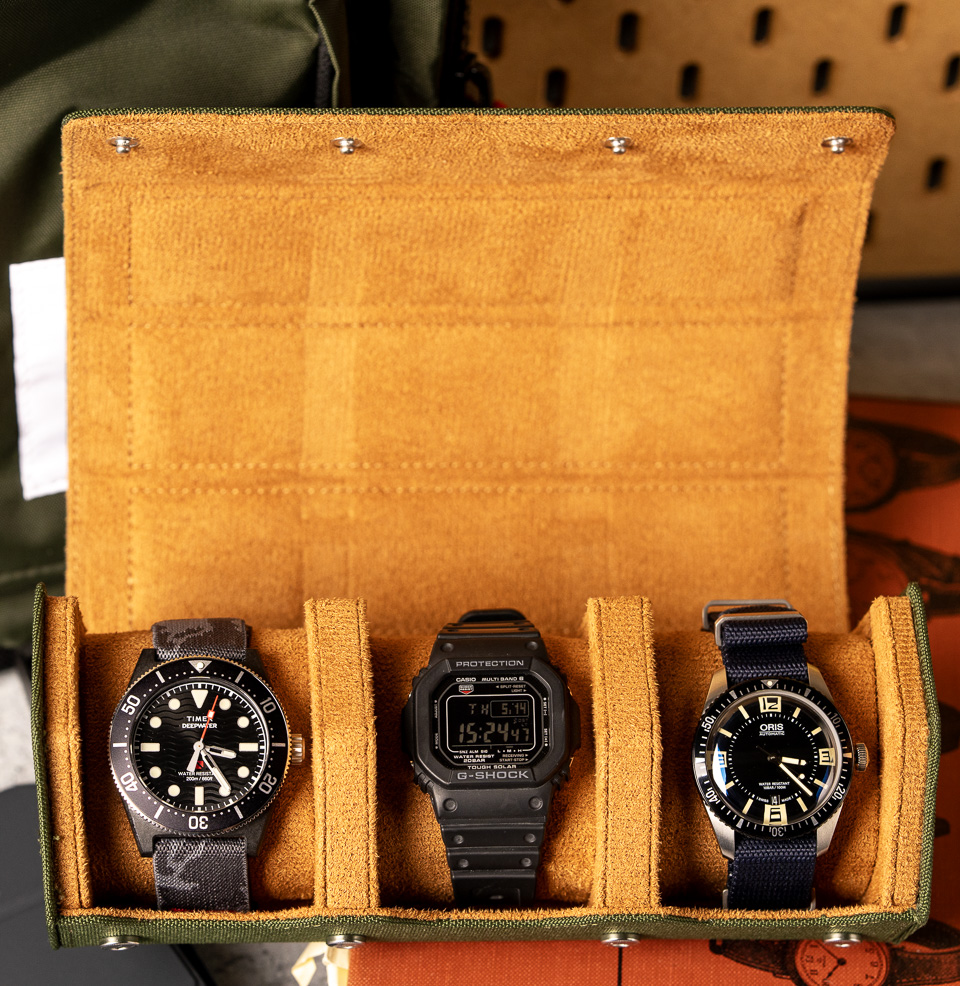 Arsenale Esagono 3-Slot Watch Roll Rolls Out as a Display Surface