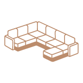 U-shape + Right Chaise Ott Configuration Icon