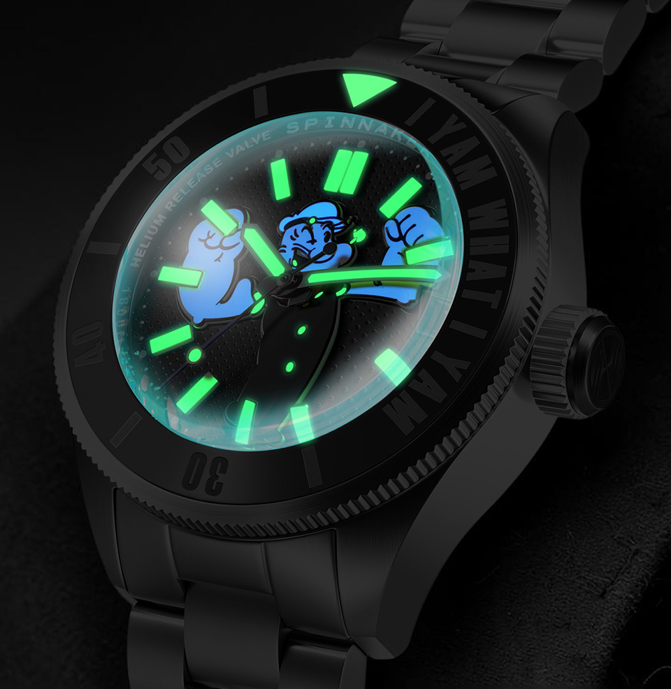 Spinnaker Piccard Automatic Popeye Forearm Fury Limited Edition Lume throughout