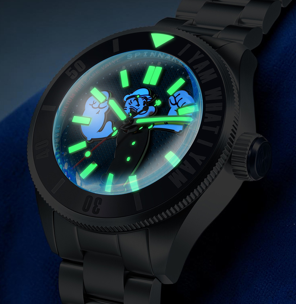 Spinnaker Piccard Automatic Popeye Forearm Fury Limited Edition Lume throughout
