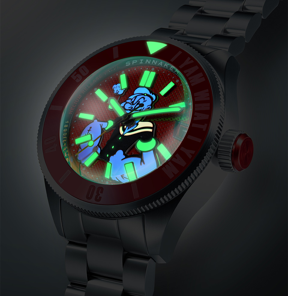 Spinnaker Piccard Automatic Popeye Forearm Fury Limited Edition Lume throughout