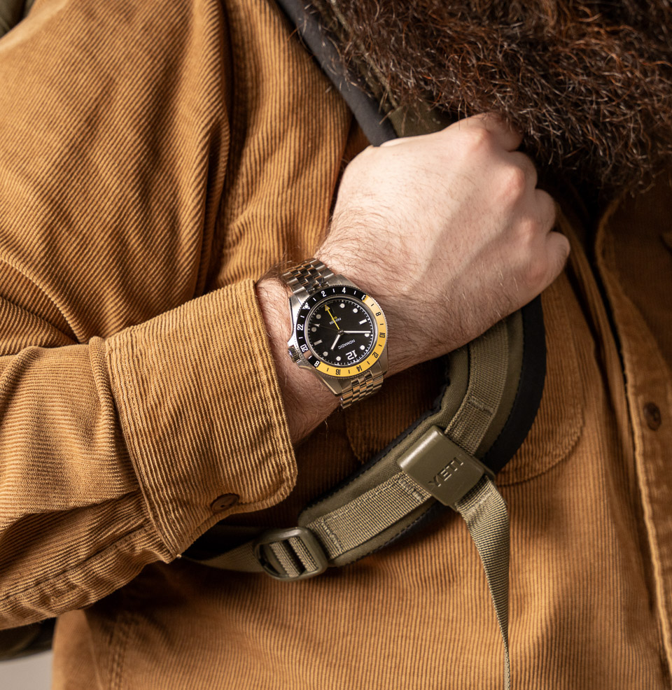 Fior 555 GMT Watch Collection 41mm Stainless Steel Case