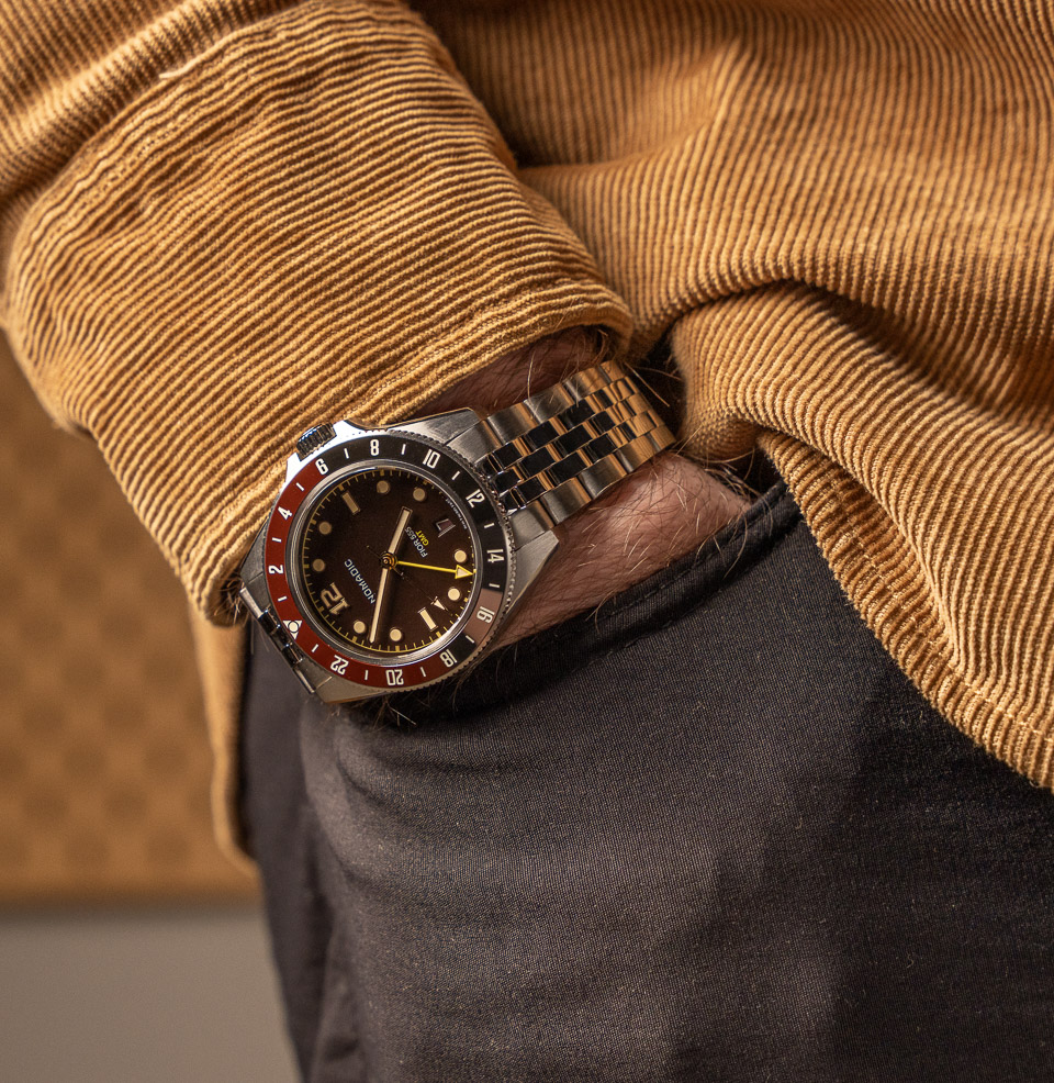 Fior 555 GMT Watch Collection 41mm Stainless Steel Case
