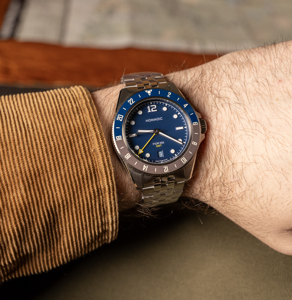 Fior 555 GMT Watch Collection 41mm Stainless Steel Case