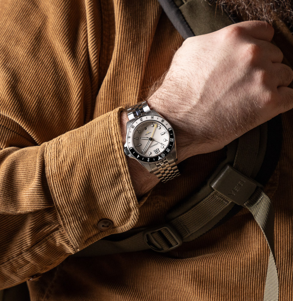 Fior 555 GMT Watch Collection 41mm Stainless Steel Case