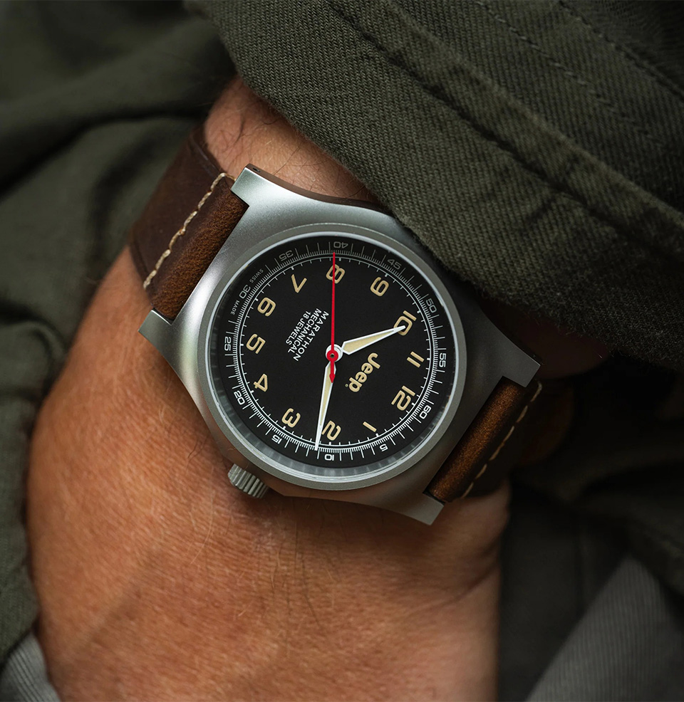 Marathon x Jeep® 41mm Willys — Officer's Field Watch 41mm Stainless Steel Case