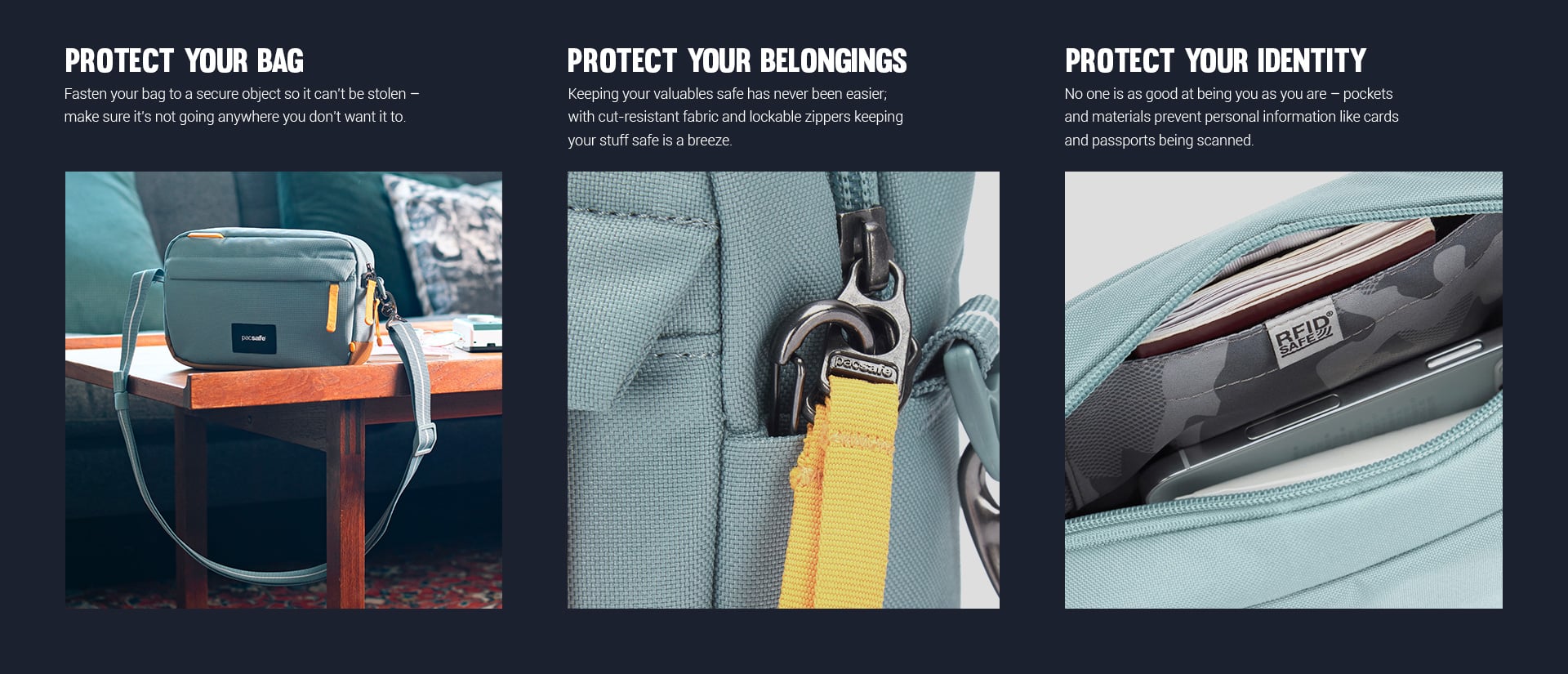 Pacsafe® GO anti-theft crossbody bag