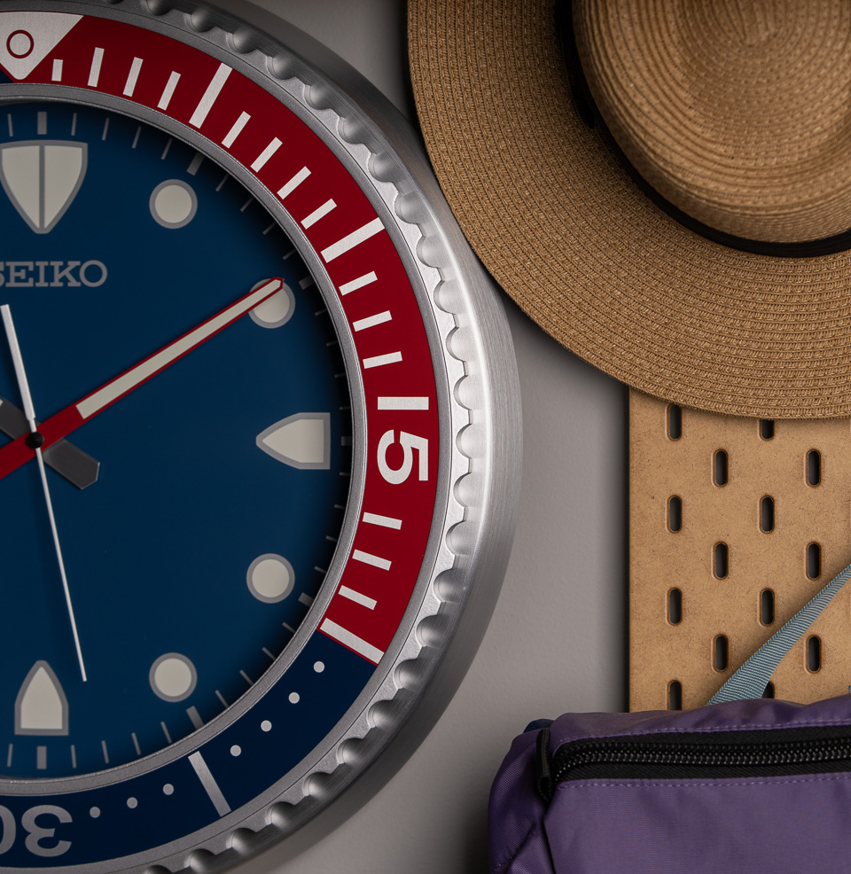 Seiko QXA849 Heritage Design Wall Clock Blue Dial