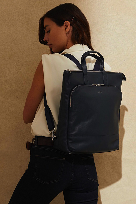 KNOMO Harewood Leather Laptop Tote Backpack - 15" Feature Rectangle Image 2 | knomo.com