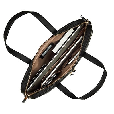 KNOMO Hanover Leather Laptop Briefcase - 14" Feature Square Image 1 | knomo.com