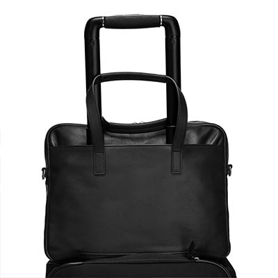 KNOMO Hanover Leather Laptop Briefcase - 14" Feature Square Image 2 | knomo.com