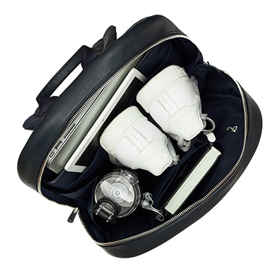 KNOMO Beaux Leather Laptop Backpack - 14" Feature Square Image 1 | knomo.com
