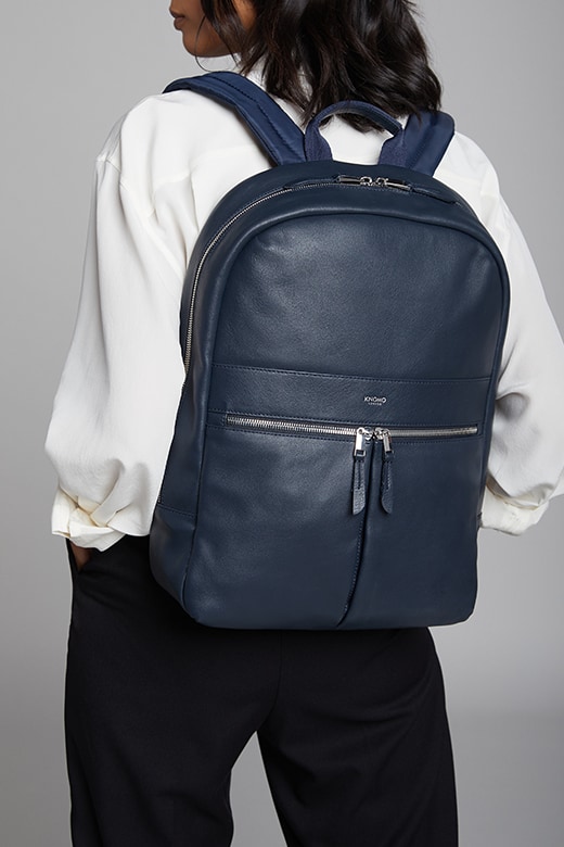 KNOMO Beaux Leather Laptop Backpack - 14" Feature Rectangle Image 2 | knomo.com