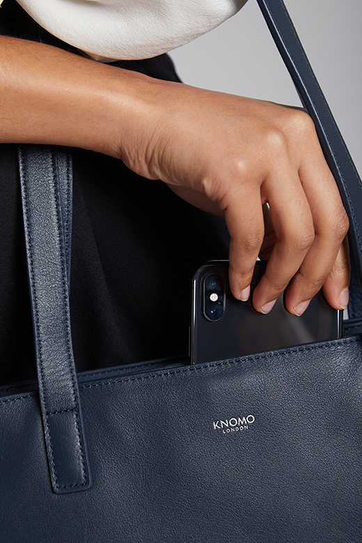 KNOMO Mini Maddox Leather Laptop Tote Bag - 13" Feature Rectangle Image 2 | knomo.com