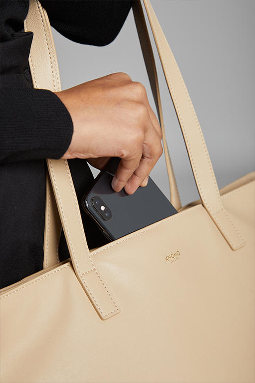 KNOMO Maddox Leather Laptop Tote Bag - 15" Feature Rectangle Image 2 | knomo.com