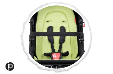 patented tidy 5-point harness system