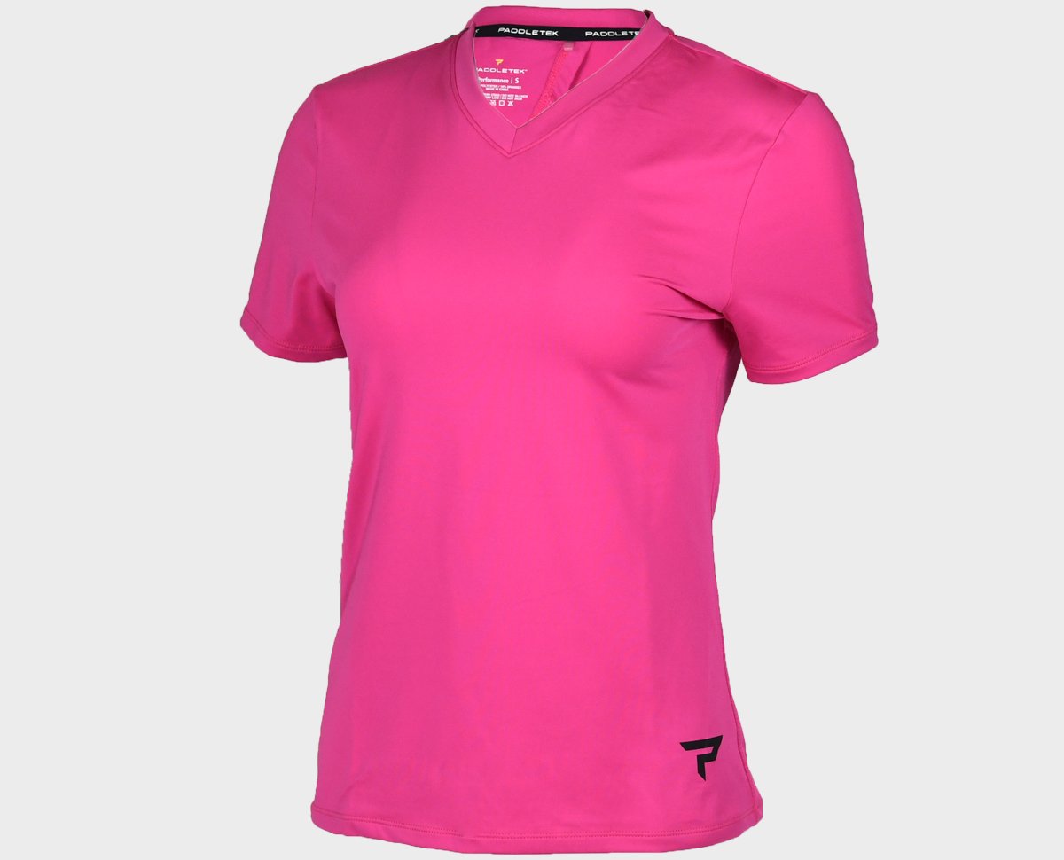 Women's Performance Short Sleeve Tee - Fuchsia - Front View Extra Small Size