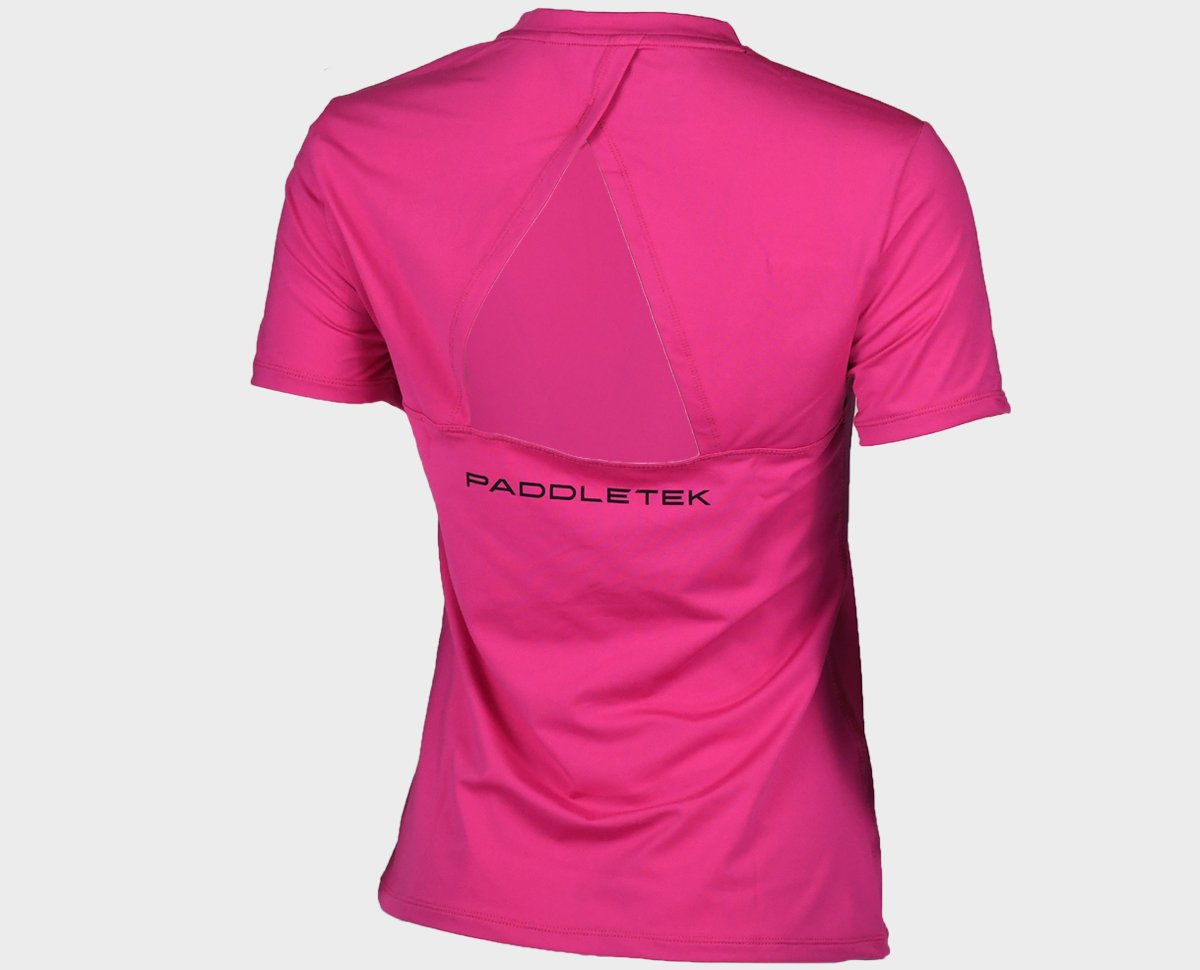 Women's Performance Short Sleeve Tee - Fuchsia - Back View Extra Extra Large Size