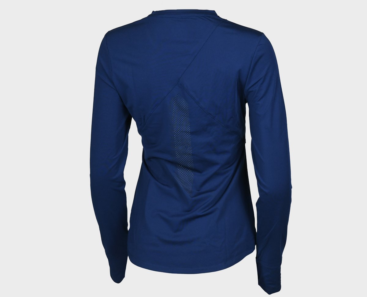 Women's Performance Long Sleeve Tee - Navy - Back View Large Size