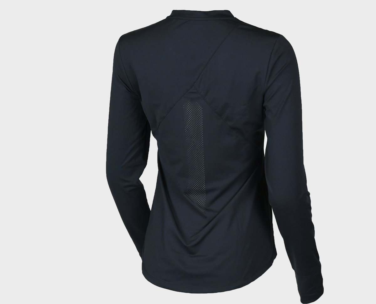 Women's Performance Long Sleeve Tee - Black - Back View Large Size