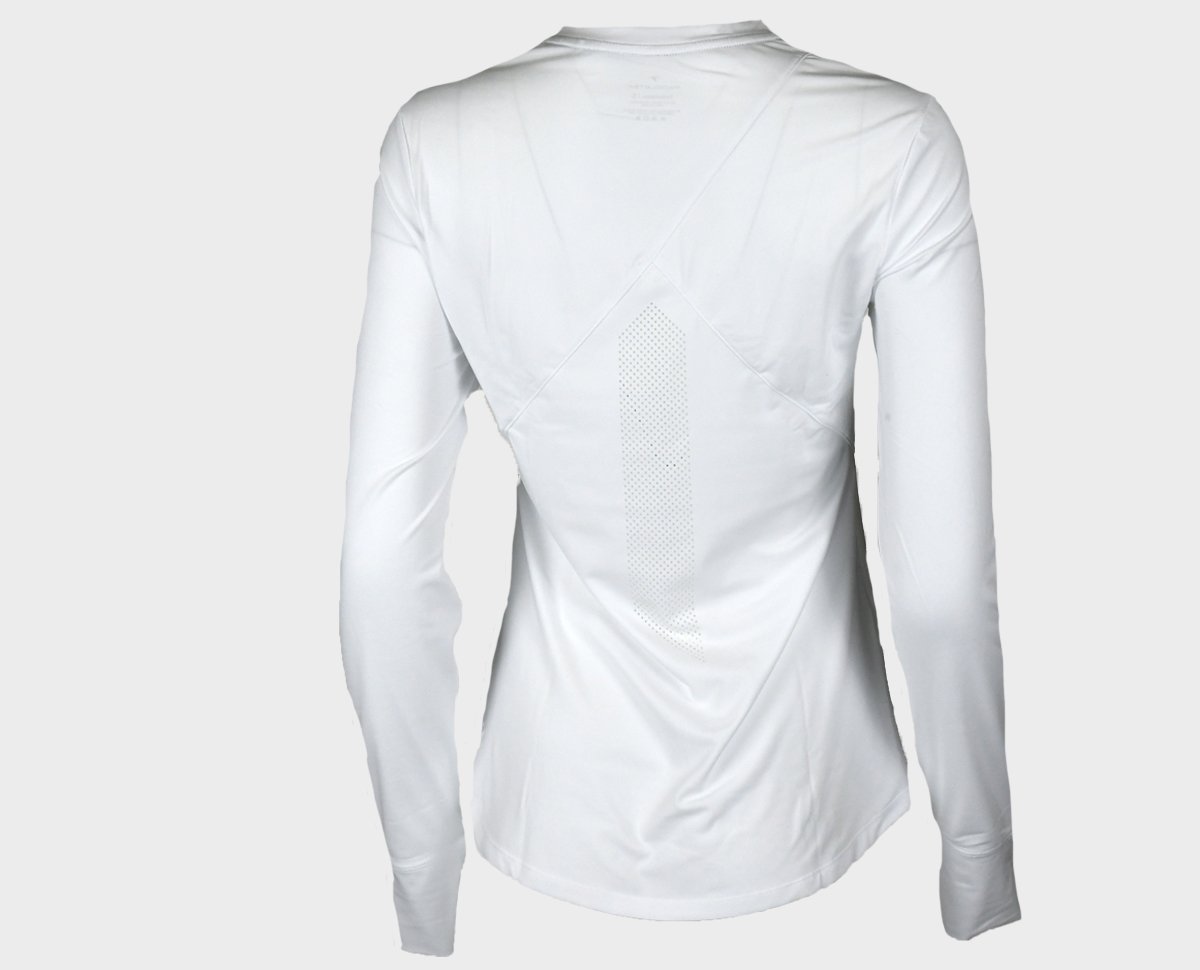 Women's Performance Long Sleeve Tee - White - Back View Extra Large Size