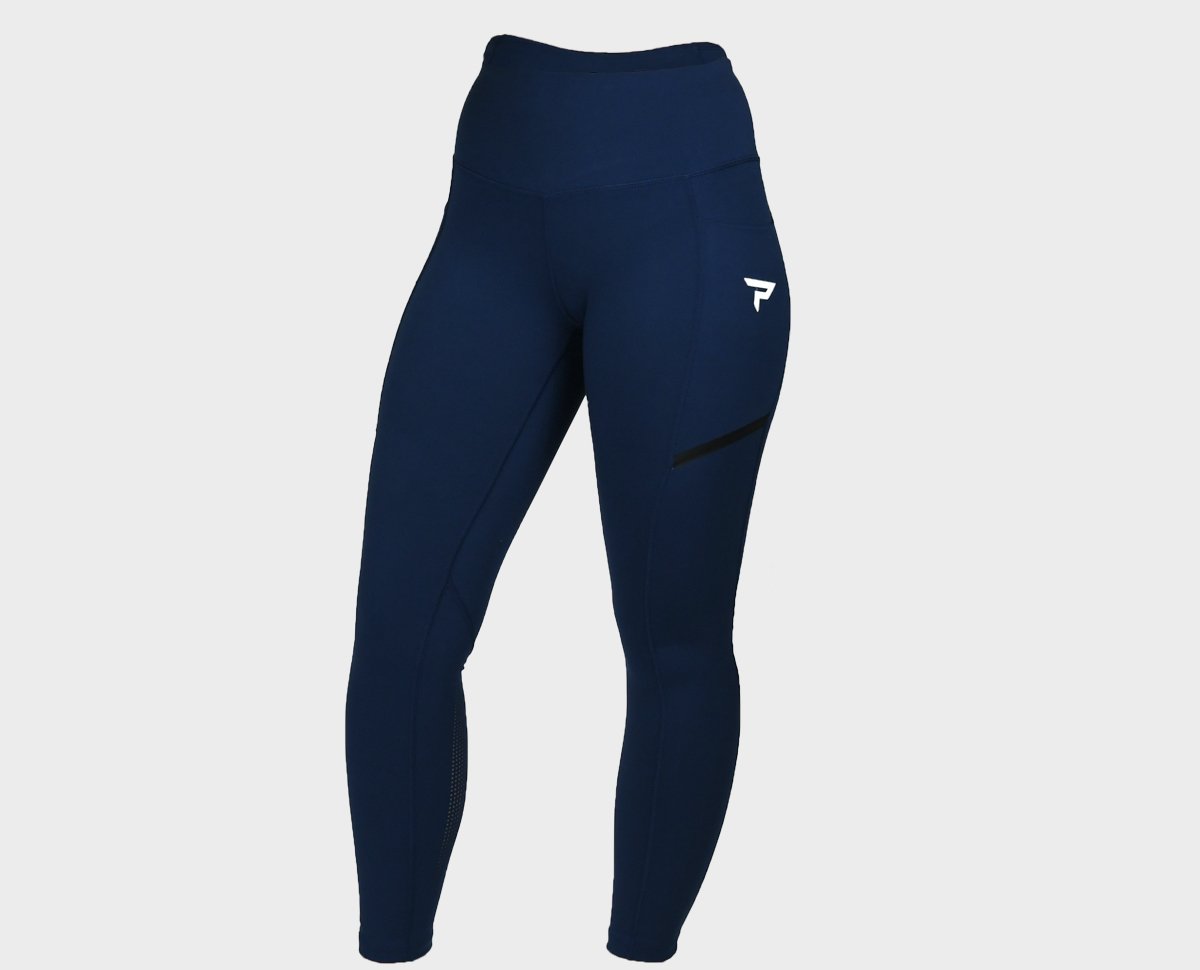 Women's Performance Leggings - Navy - Front View - Extra Large Size