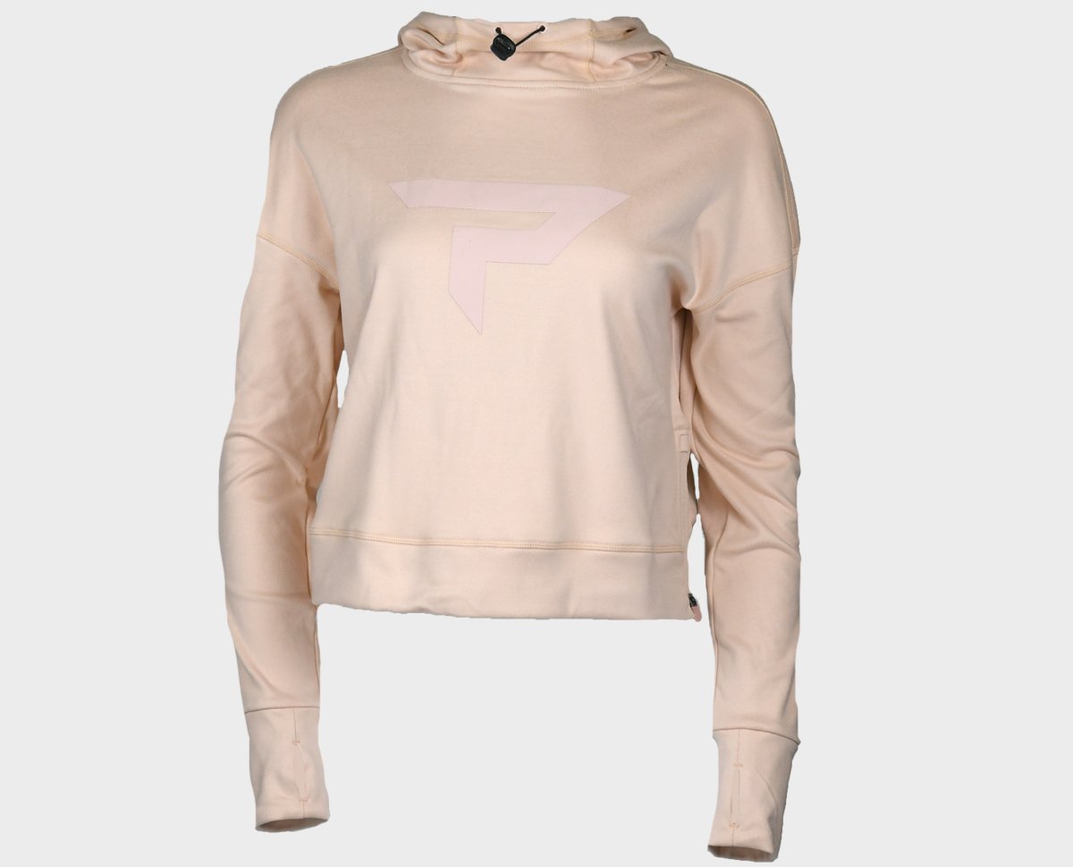 Women's Fleece Cropped Hoodie - Peachy Keen - Front View - Extra Large Size