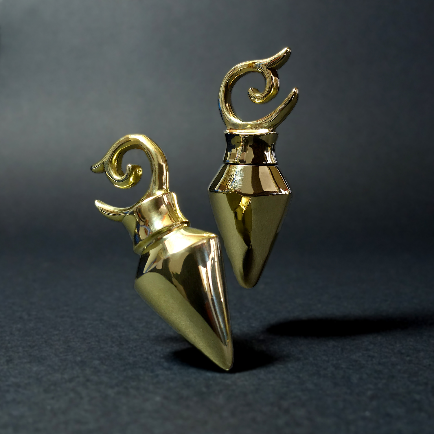 High quality  Pyramid - Brass Ear Weights (Pair)
