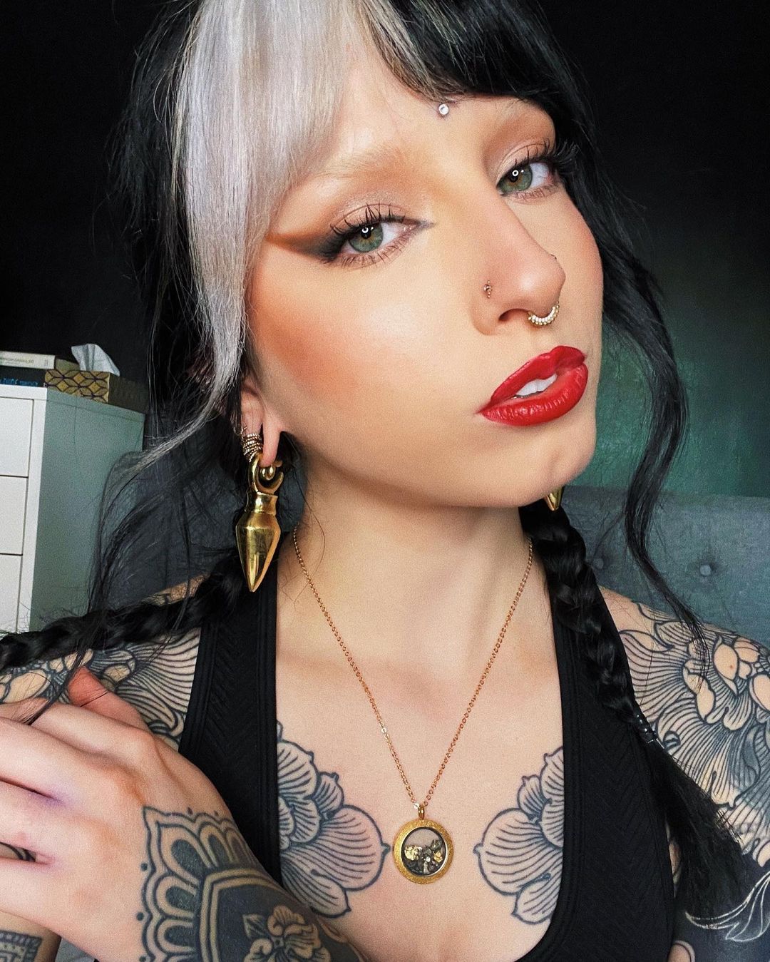 goth  Pyramid - Brass Ear Weights (Pair)