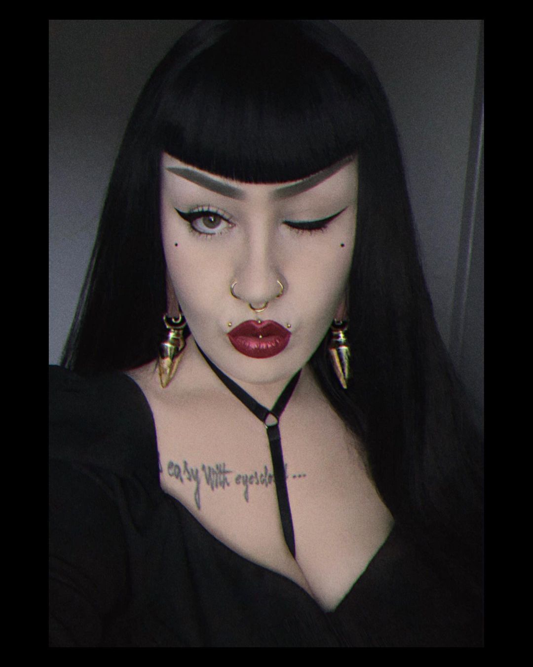 girl wearing witchy  Pyramid - Brass Ear Weights (Pair)