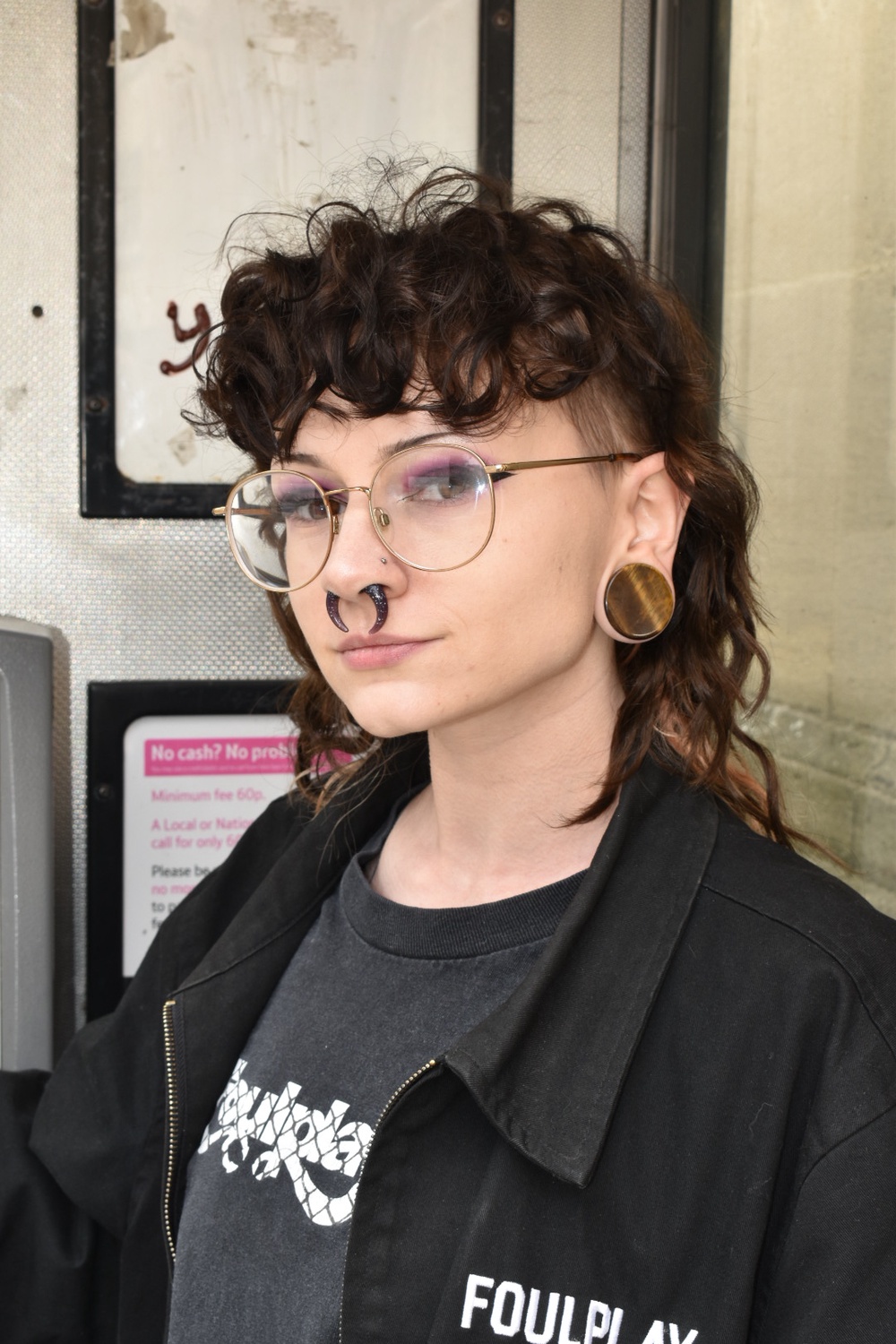 Girl wearing great  Tiger Eye Stone Plug / Gauge