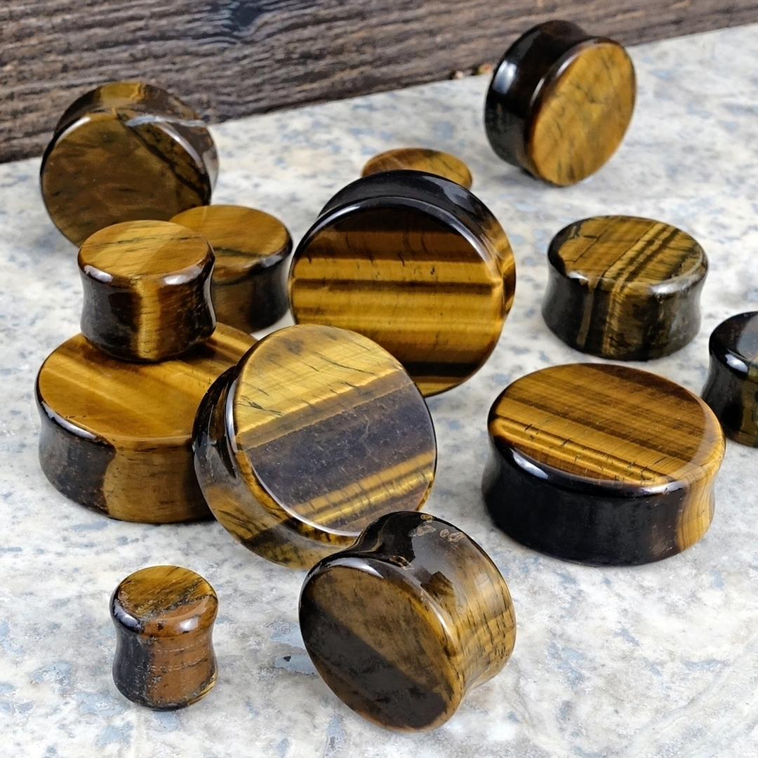 Cool  Tiger Eye Stone Plug / Gauge