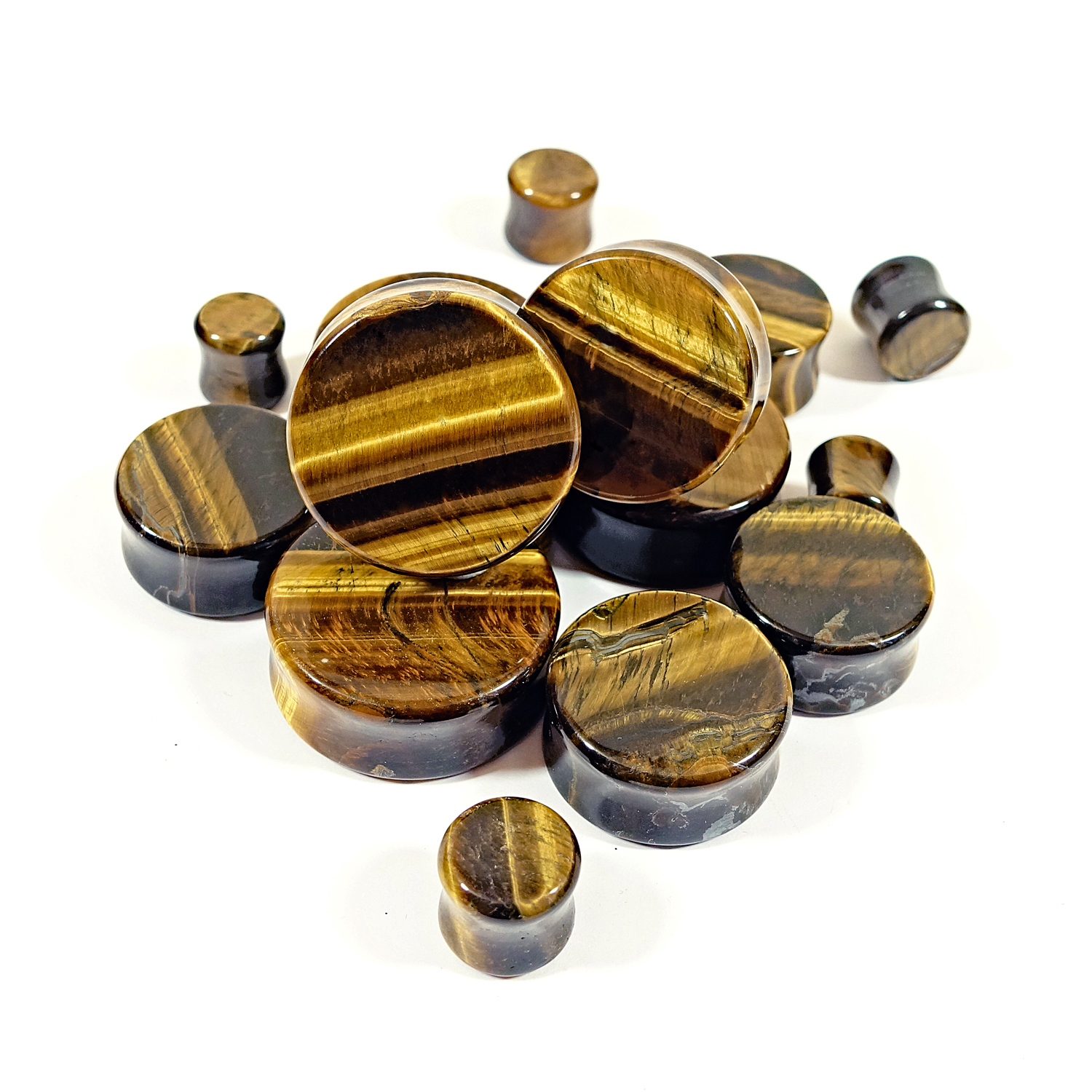 Pretty  Tiger Eye Stone Plug / Gauge