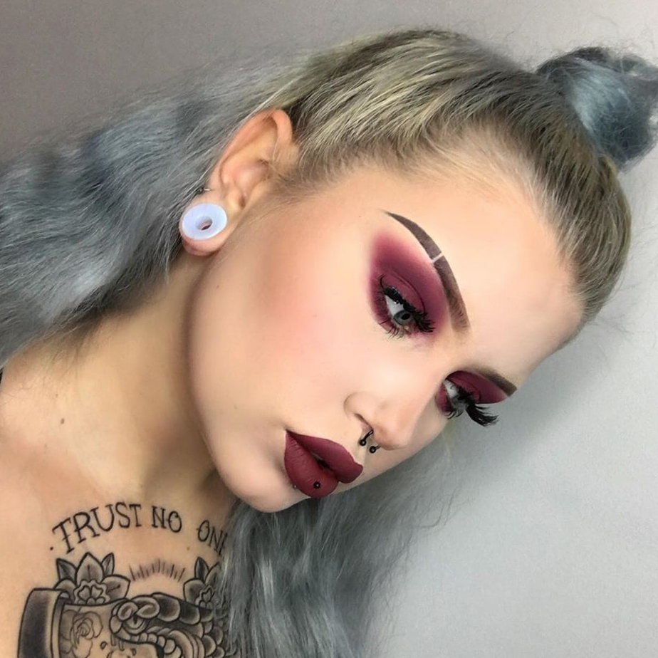 Women wearing cute  Opalite Glass Ear Tunnel