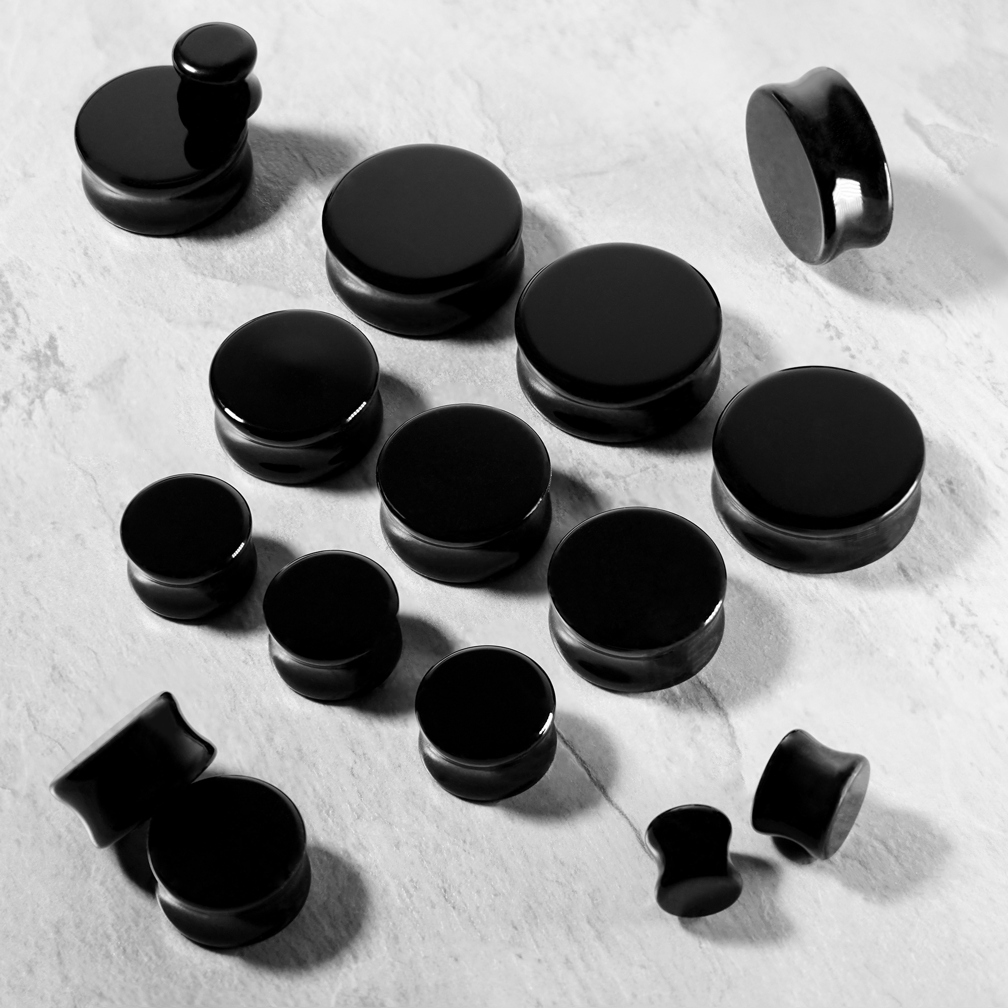  Schwarzer Onyxstein Plug / Gauge