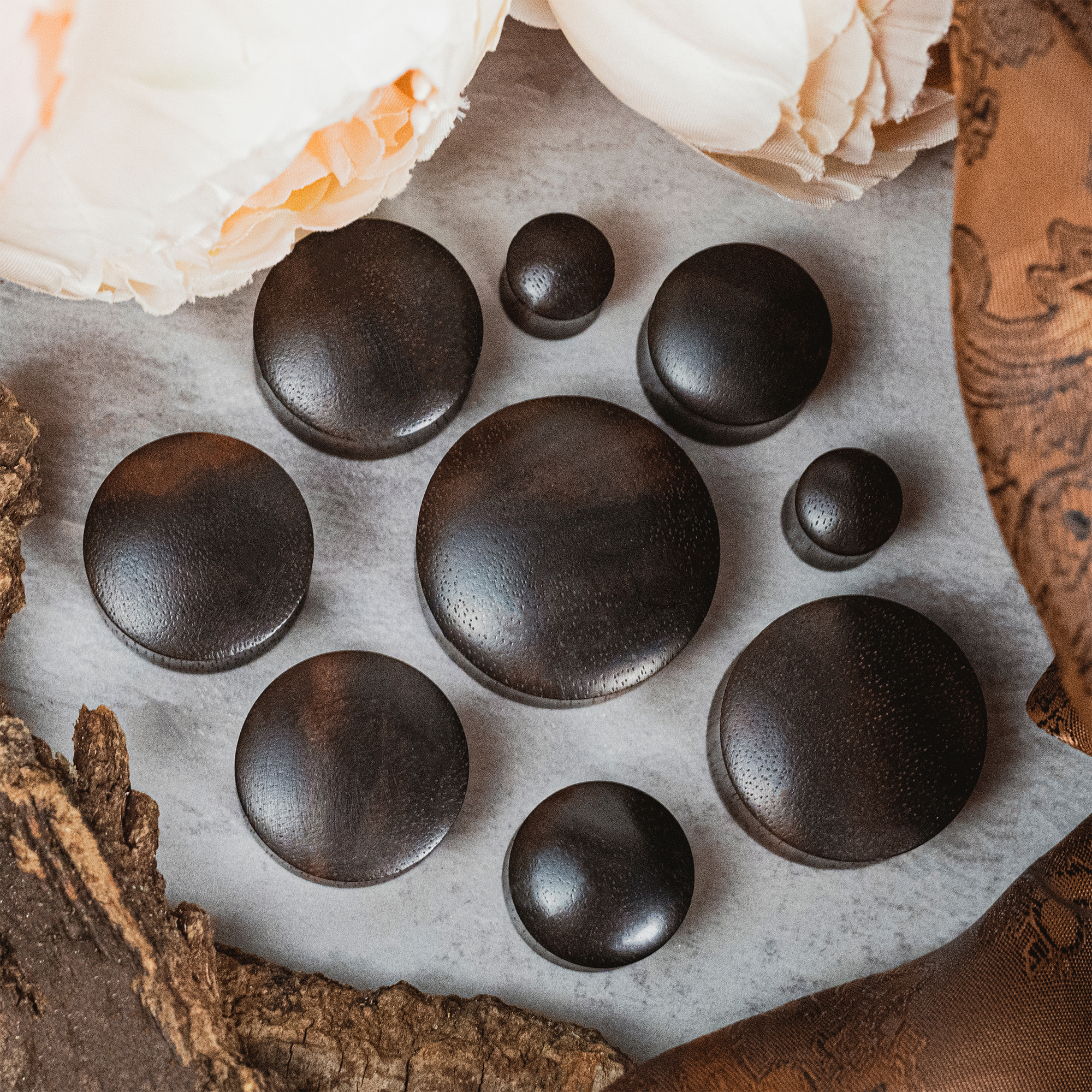 amazing   Black Ebony Convex Wood Ear Plug / Gauge