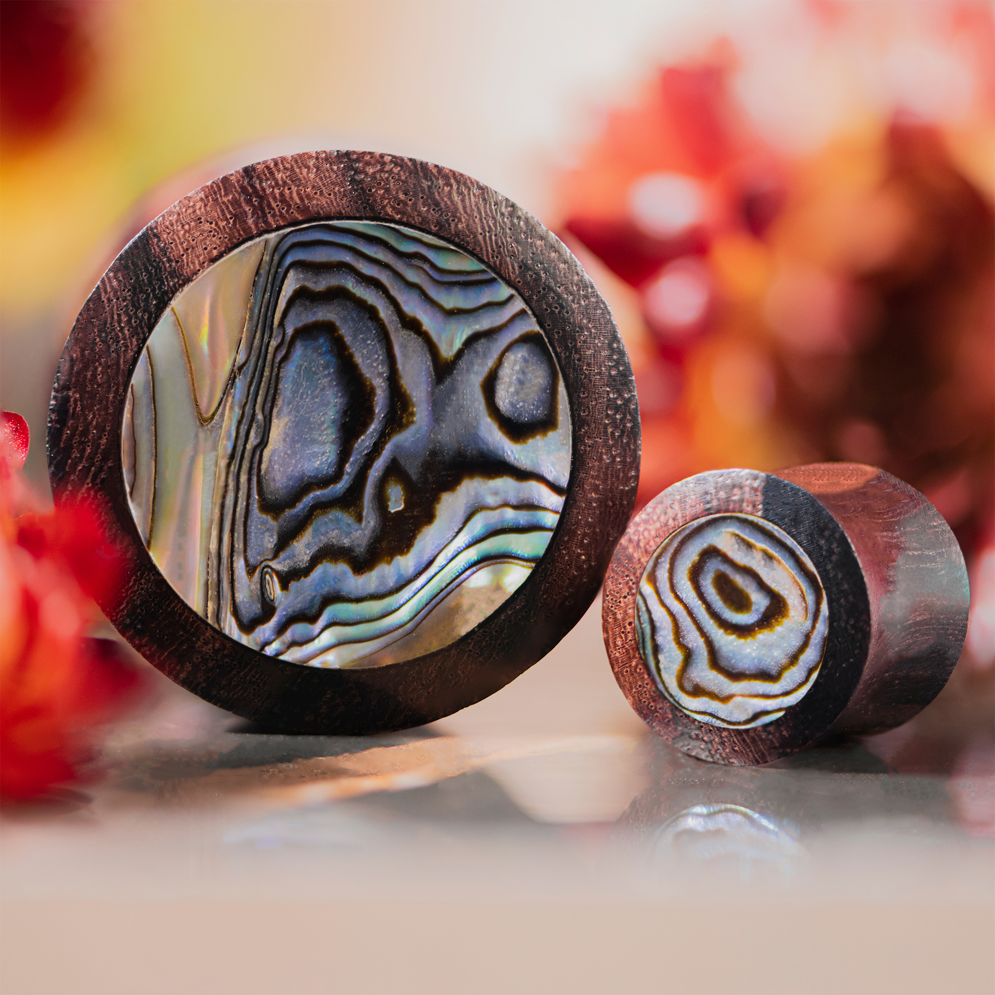  Sono Abalone Holz Ohr Plug / Gauge