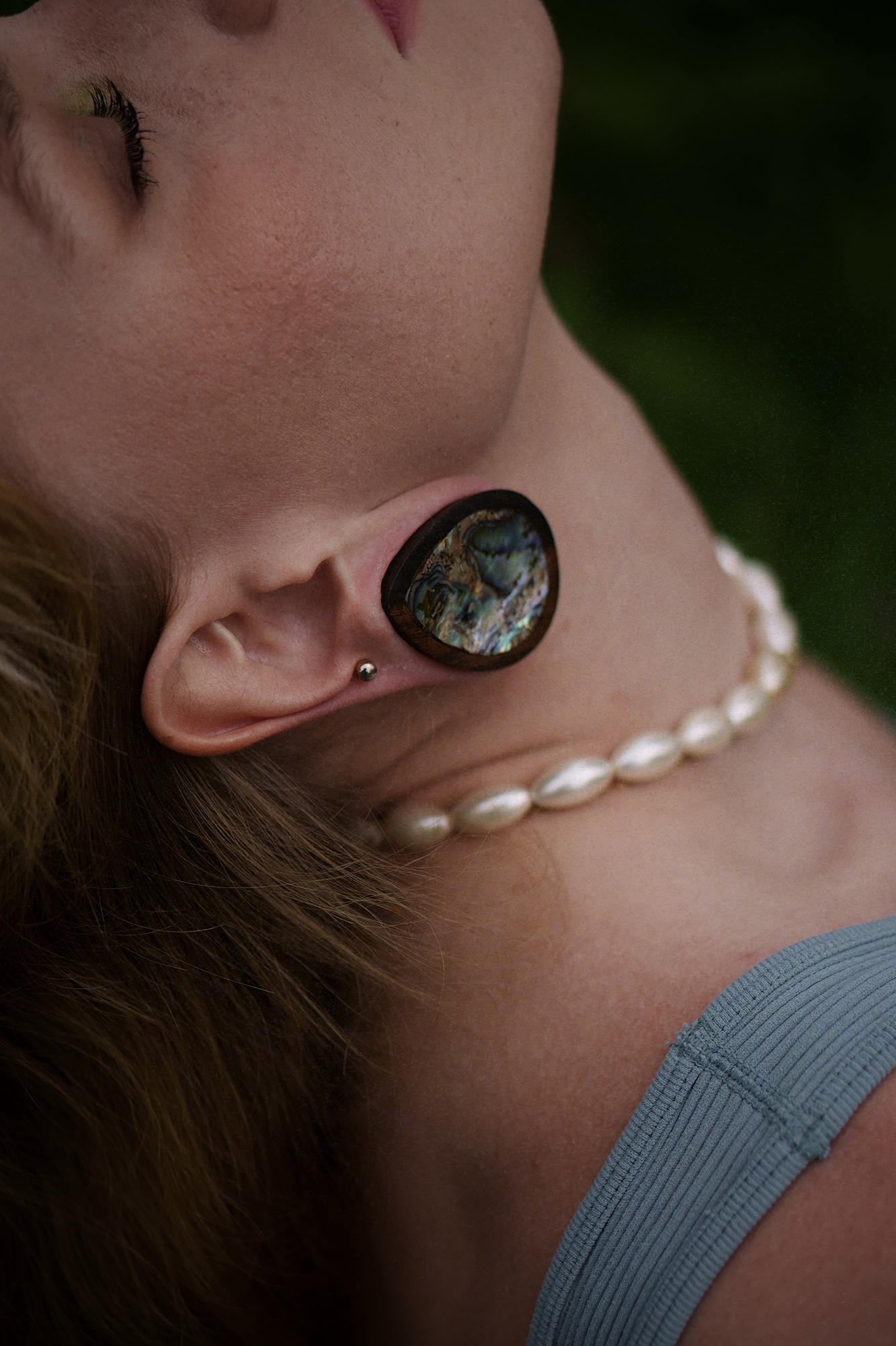  Sono Teardrop Abalone Holz Ohr Plug / Gauge