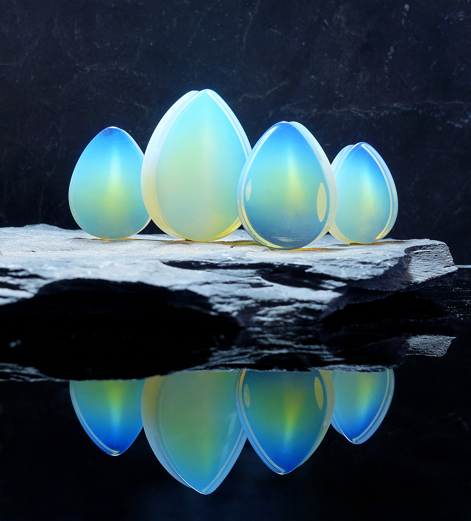  Teardrop Opalitglas Plug / Gauge
