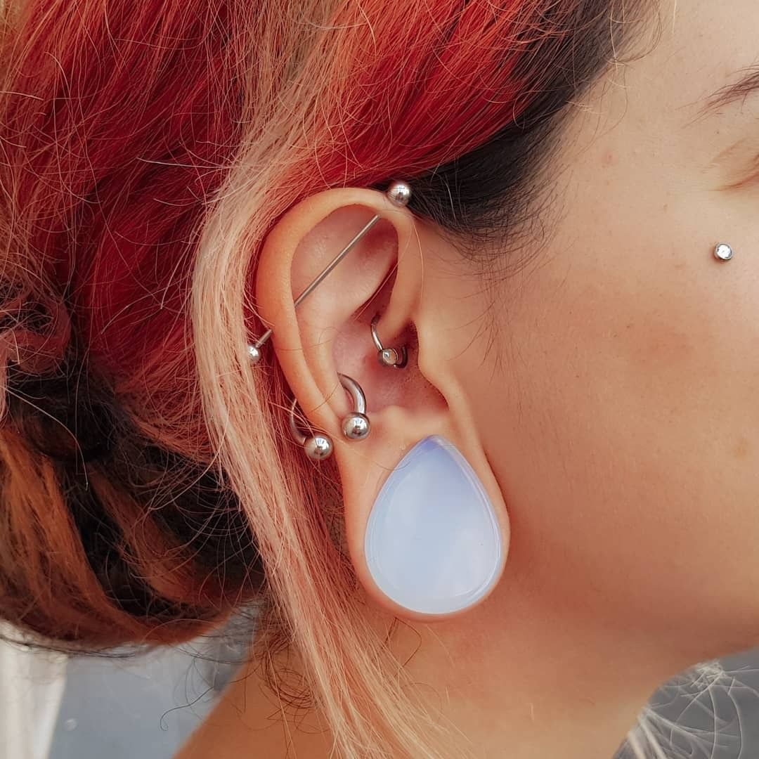  Teardrop Opalitglas Plug / Gauge